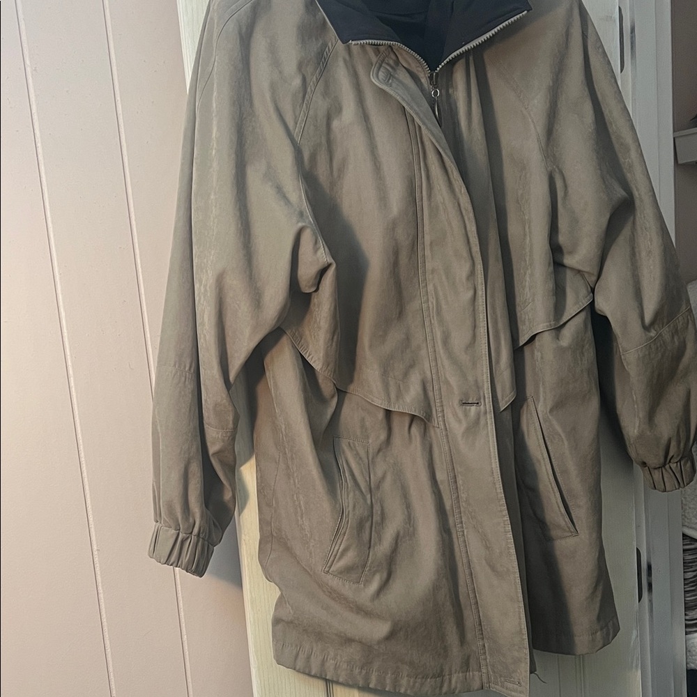 Women's Taupe Trench Coat with Relaxed Fit